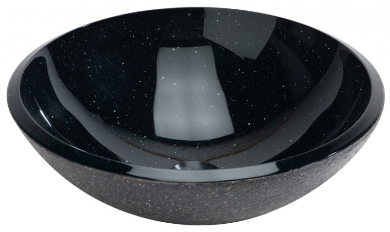 LAVABO CRISTAL 42X42X14 REDONDO COSMIC 185418 (CRISTAL+DESTELLOS PLATA) - DBE